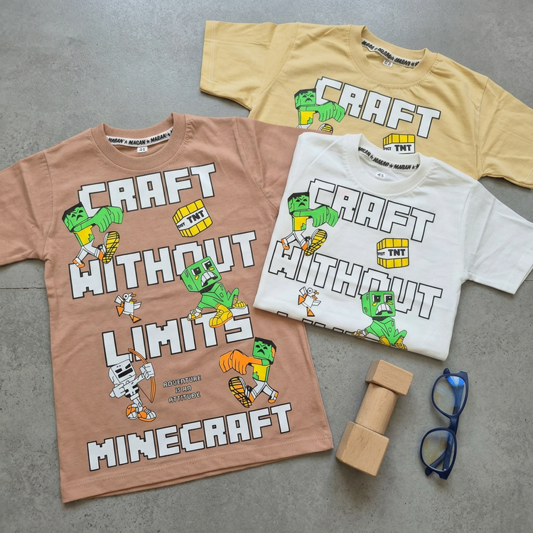 تیشرت ماینکرافت بچگانه نخی اسپرت پسرانه مدل minecraft دخترانه