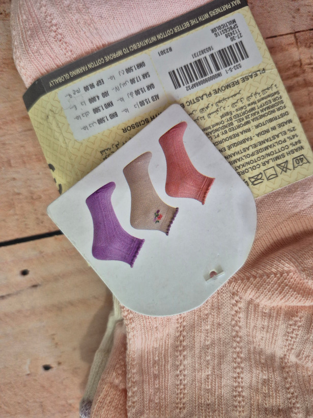 پک ۳ تایی جوراب بچگانه مکس دخترانه خارجی max
