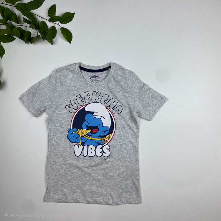 تیشرت و شلوار نخی پسرانه بچگانه ست راحتی خانگی دخترانه اسمورف smurfs